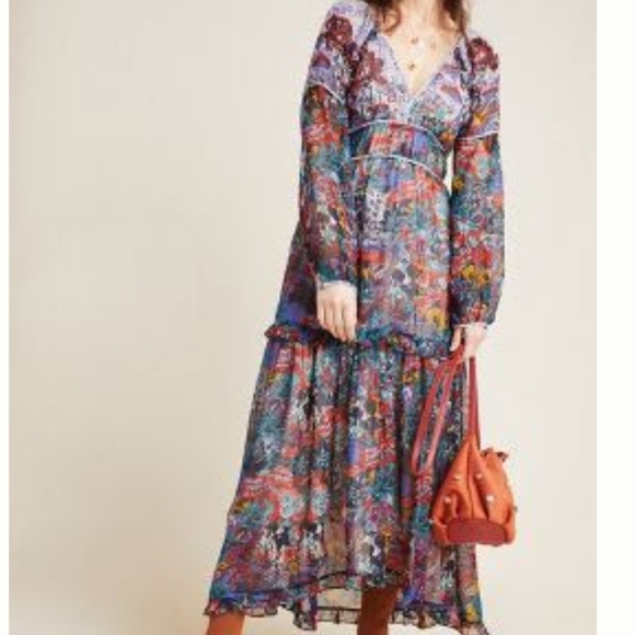 Anthropologie Dresses & Skirts - 💥30% off 💥Dark Floral Maxi Dress Anthropologie
